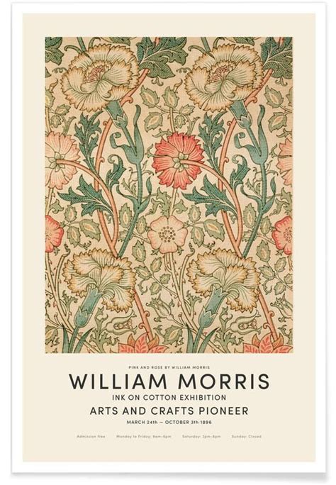 William Morris Pink And Rose Exhibition Poster William Morris Art