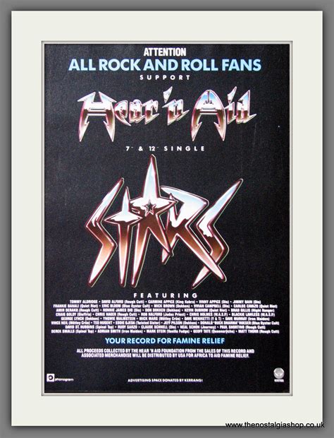 Hear N Aid Stars 1986 Original Advert Ref Ad55230 The Nostalgia