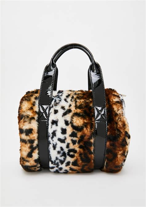 Sugar Thrillz Holiday Leopard Faux Fur Weekender Duffel Handbag