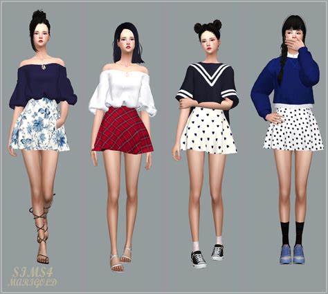 My Sims 4 Blog Dresses Tops And Skirts For Females By Marigold