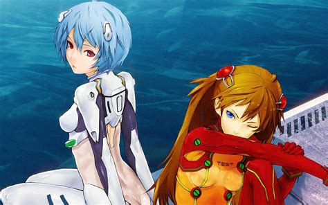 Anime Girls Perky Breasts Anime Neon Genesis Evangelion Long Hair