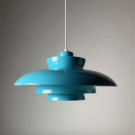 Beautiful Turquoise Lacquered Ceiling Light By Jo Hammerborg Etsy