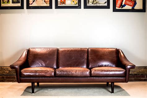 Danish Brown Leather Couch Furniture Shop Essex Mrs Fox