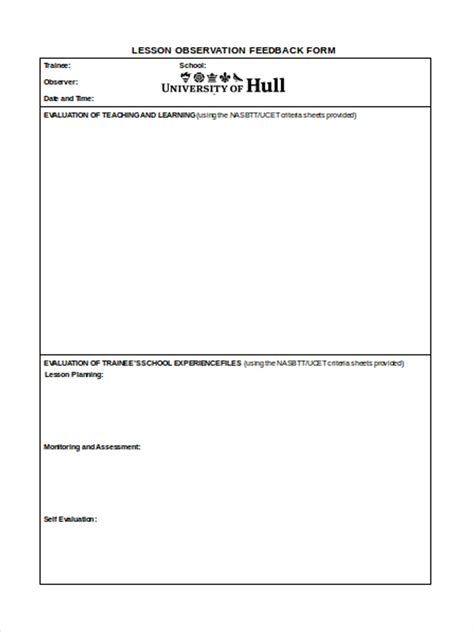 Templates can be printed as is or customized for a teacher's particular needs. FREE 16+ Teacher Feedback Forms in PDF | MS Word