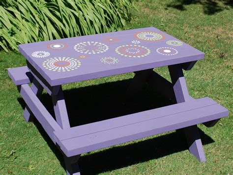 Items Similar To Kids Handmade Hand Painted Picnic Table On Etsy