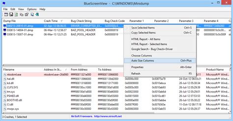 Bluescreenview scans all your minidump files created during 'blue screen of death' crashes and displays the information. Download BlueScreenView 1.55