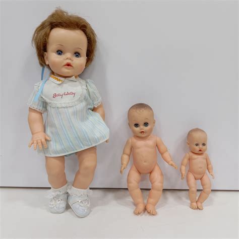 buy the 3pc betsy wetsy assorted sized play dolls goodwillfinds
