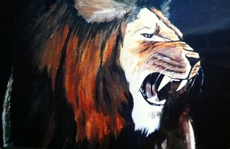 Lions Roar Acrylic Painting Lions Painting