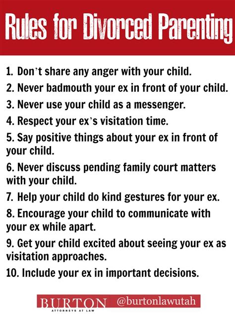 10 Rules For Divorced Parenting Divorce And Custody Tips By Burton
