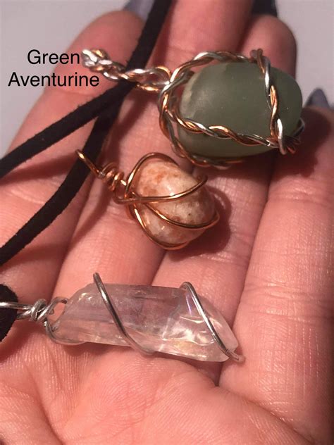 Crystal Gemstone Necklaces Etsy
