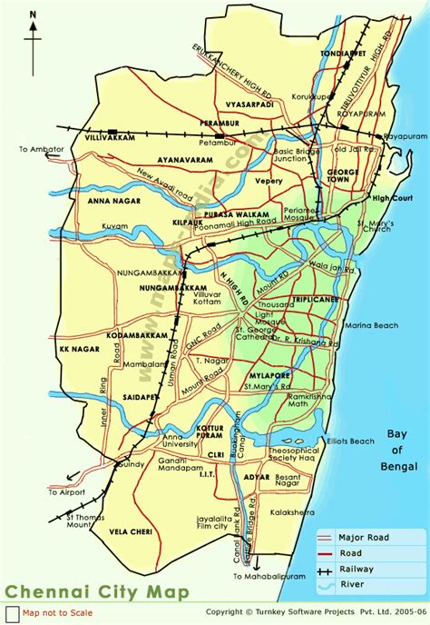 Chennai City Map City Map Chennai