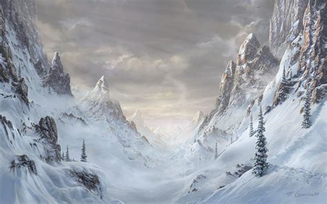 Winter In The Mountains By Fel X On Deviantart Mountain Art Fantasy