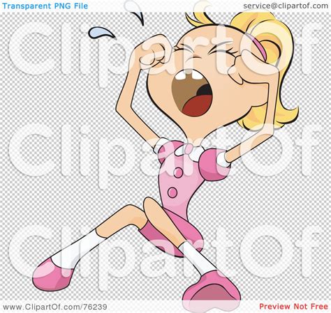 Royalty Free Rf Clipart Illustration Of A Blond Girl In Pink Sitting