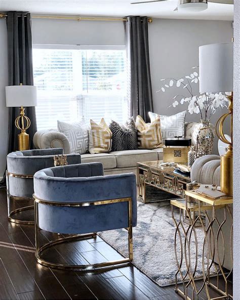 Gray Blue And Gold Living Room 20 Appealing Living Rooms With Gold