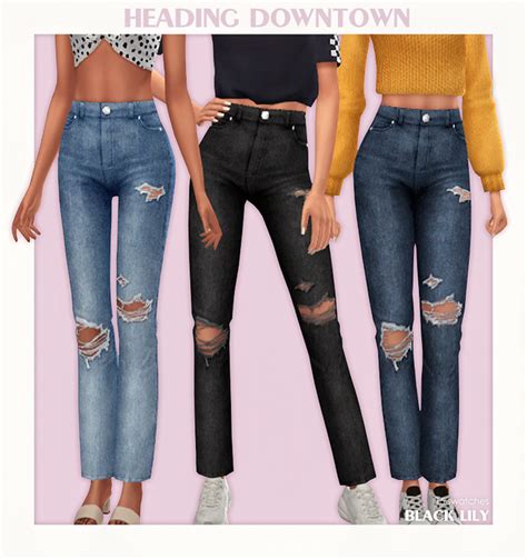 Heading Downtown Jeans Black Lily On Patreon Sims 4 Mm Cc Sims Four