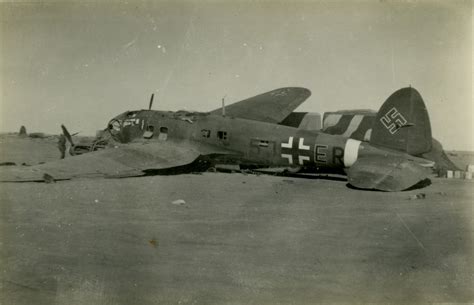 A Crashed Heinkel He 111 German Bomber North Africa Probably 1942