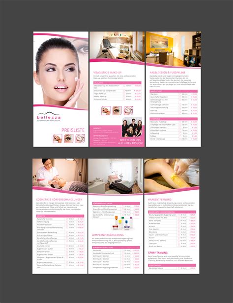 Elegant beauty price list flyer template. Flyer-Design für Kosmetikstudio (Preisliste) » Flyer ...