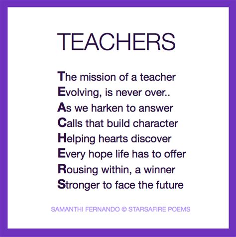 Teachers Starsafire Poems Love Sf