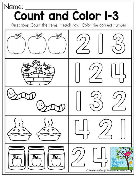 Count And Color Worksheet 1 10