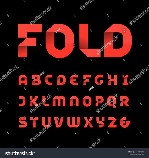 Paper Font Vector Alphabet Fold Effect Stock Vector Royalty Free