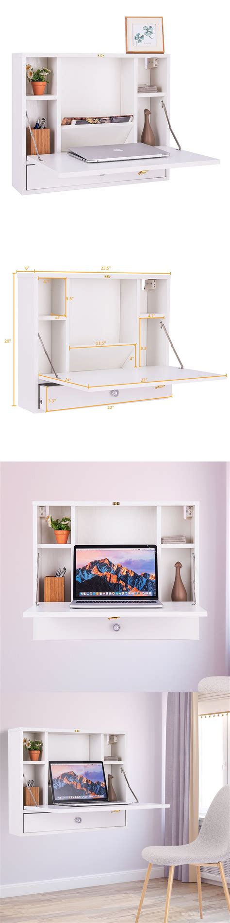 44.1lbs net weight:22.4lbs package includes: Details about Wall Mounted Folding Laptop Desk Hideaway ...
