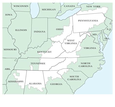 Appalachian Regional Commissions Map Of Appalachia Download