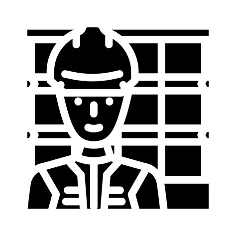 Engineer Construction Worker Glyph Icon Vector Illustration 21752380