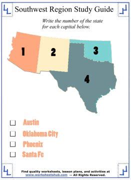 California new mexico arizona texas nevada colorado * utah * *these states are listed because they have deserts contiguous with. Worksheets On The Southwest States