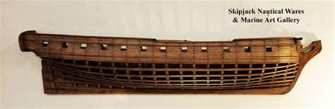 Plank On Frame Half Hull Model Of Ship Of War Skipjack Nautical Wares