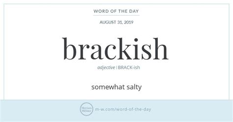 Word Of The Day Brackish Merriam Webster Word Of The Day Words