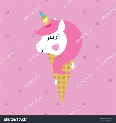 Unicorn Ice Cream Stock Vector Illustration 500641372 Shutterstock