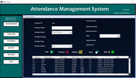 Attendance Management System Project In Java With Source Code 2022