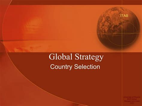 Global Strategy Country Selection Final Ppt