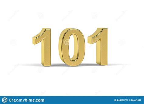 Golden 3d Number 101 Year 101 Isolated On White Background Stock