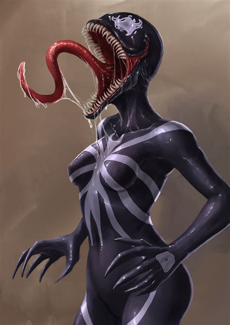 she venom say aaah by messier61 spiderman art sci fi character art superhero art