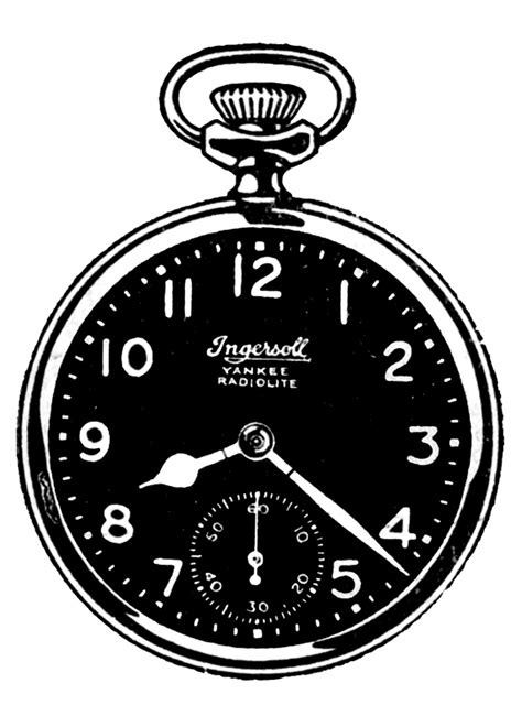 9 Pocket Watch Clipart The Graphics Fairy