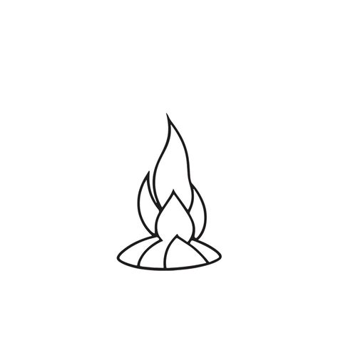 Simple Hand Drawn Bonfire Outline In Flat Design 20270887 Vector Art At