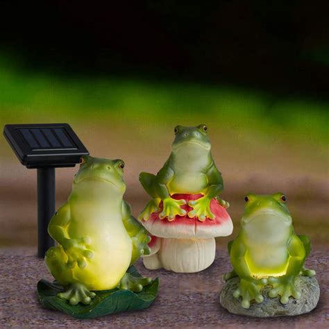 A Set Of 3 Solar Frog Lights Solar Garden Lights Outdoor Frogs Solar