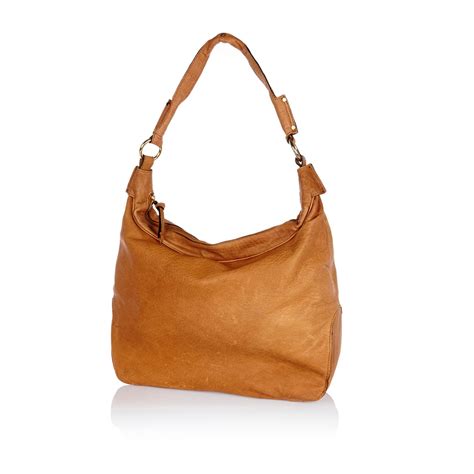 River Island Tan Leather Slouch Bag In Brown Lyst