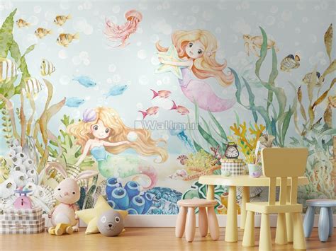 Kids The Little Mermaid In The Underwater Wallpaper Mural Wallmur