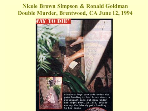 Nicole Brown Simpson And Ronald Goldman Crime Scene Photos