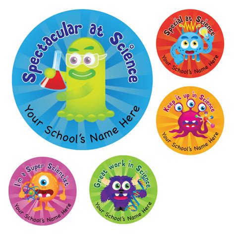 Science Monster Stickers School Stickers For Teachers