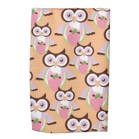 Summer Owl Pattern Kitchen Towels Owl Kitchen Owl Patterns Kitchen Hand Towels