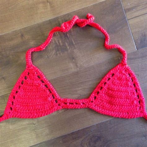 red crochet bikini top by cassandracreative on etsy