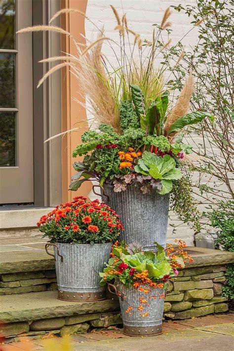 Pin By Jamie Dill On Flower Pot Ideas In 2020 Fall Container Gardens