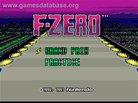 F Zero Nintendo Snes Artwork Title Screen