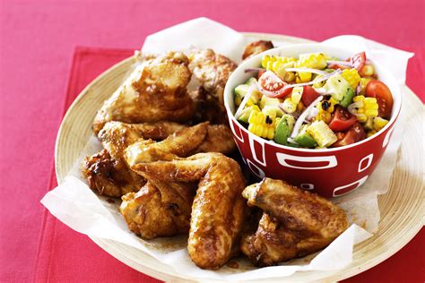 Tex Mex Wings With Corn Salsa Wondering What S For Dinner Tonight Just