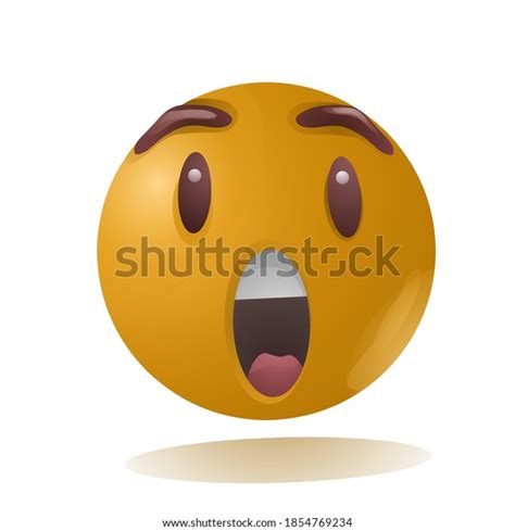 3d Emoticon Surprised Expression Stock Illustration 1854769234