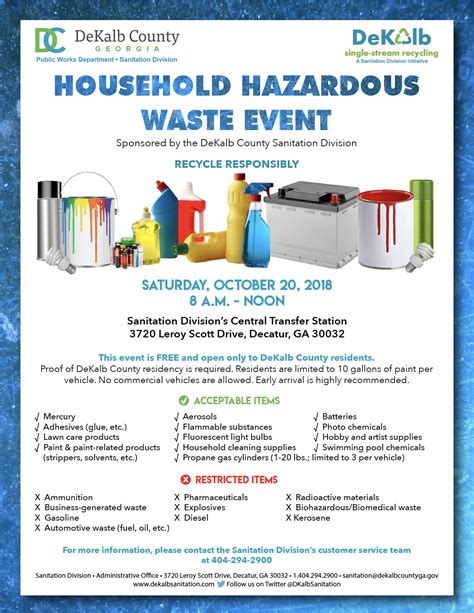 Household Hazardous Waste Event Dekalb County Ga