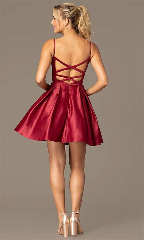 Open Back Short Skater Skirt Hoco Dress Promgirl Short Dresses